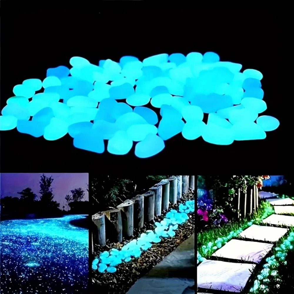 Aquarium Plant In Pot - 100pcs Glow In The Dark Pebbles,