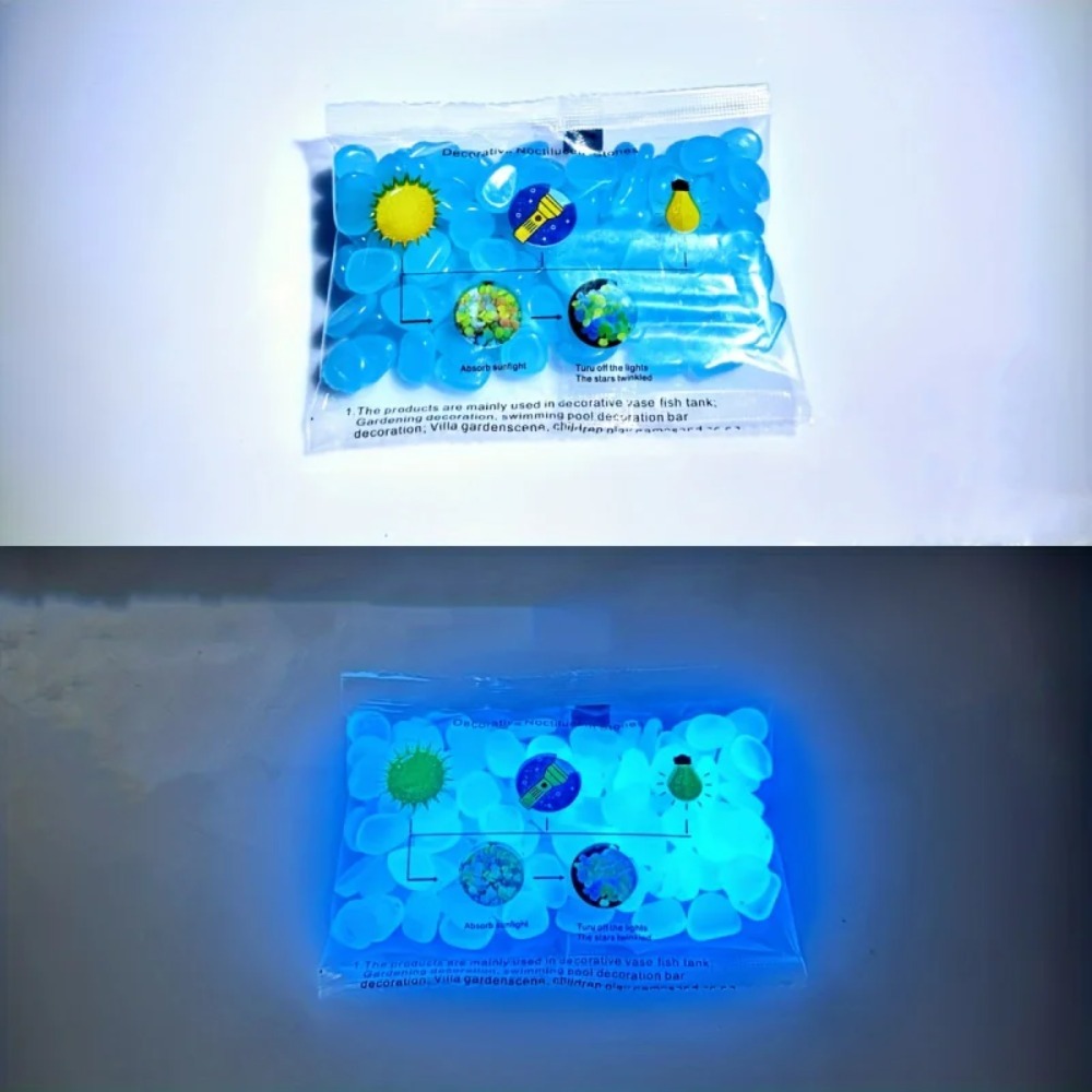 100pcs Glow In The Dark Pebble - Aquarium Plant In Pot recension och pris